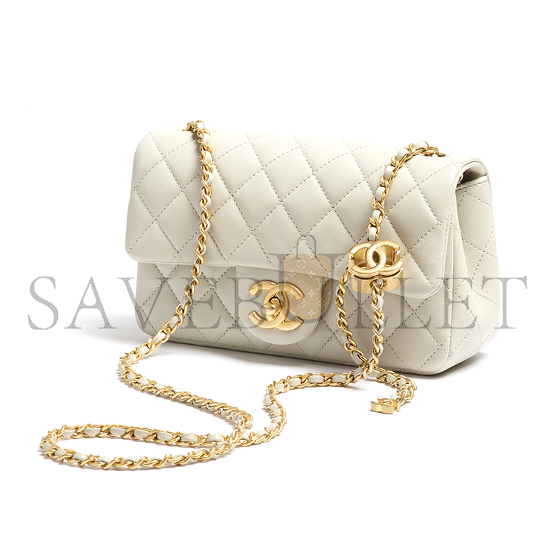 Ch*el mini flap bag shiny lanbskin as5759 (20*13*7cm)